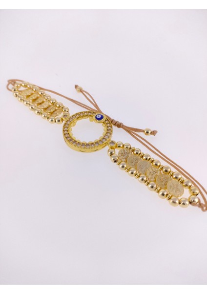 Çeyrek Altıntakmak Için Bileklik Nazarlıklı Altın Kaplama Çerçeveli Liralı indirimleri