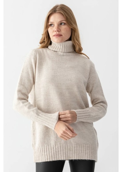 Basic Balıkçı Yaka Midi Boy Triko Kazak AW25KZ0048