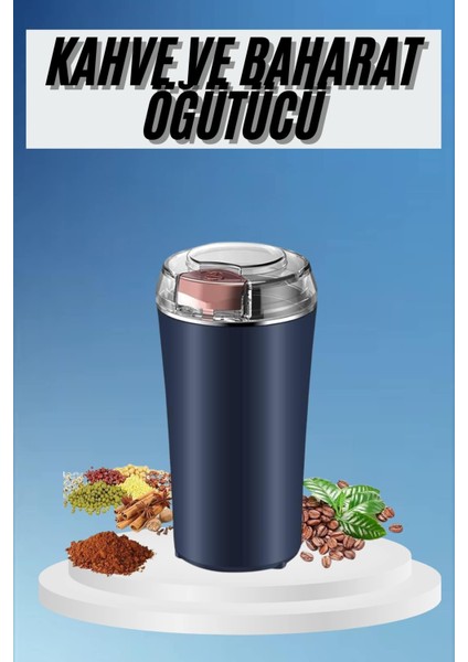 Allzey Kahve ve Baharat Öğütücü Kolay Temizlenebilir Paslanmaz Çelik Taşınabilir