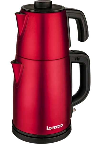 2000W Çelik Elektrikli Çay Makinesi Kırmızı Renkli, Pratik ve Şık Tasarım