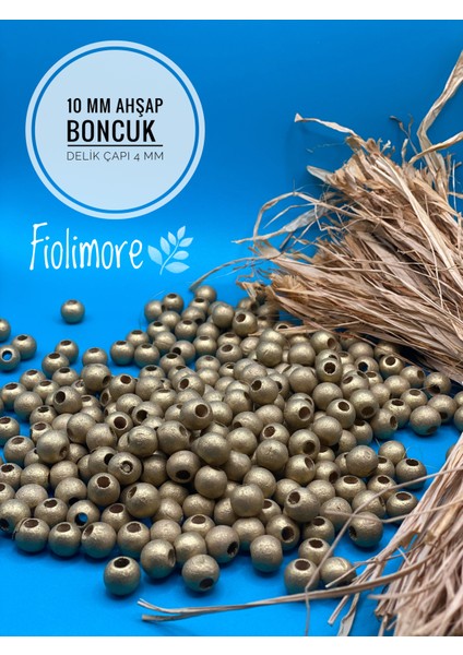 10 mm Ahşap Boncuk (50 gr 130 Adet)Geniş Delik Çapı 4 mm Makrome Çanta Bileklik Takı Renkli