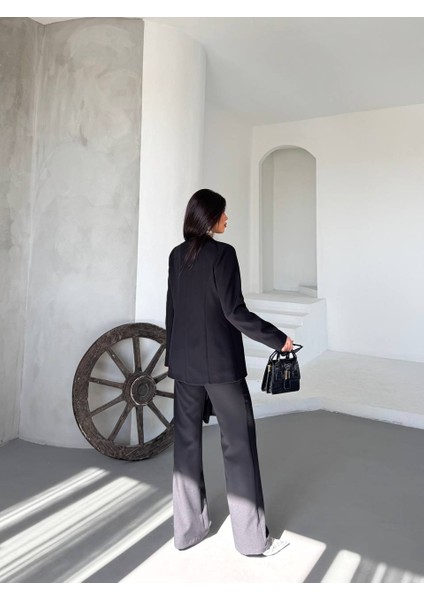 Kadın Takım Elbise Kemerli Ceket Düz Paça Pantolon fırsatları