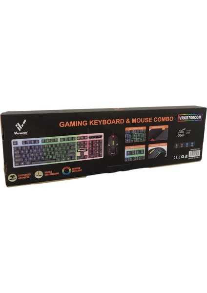 Rgb Aydınlatmalı Kablolu Gaming Oyuncu Klavye Yüksek Hassasiyetli Optik Mouse Set fırsatları