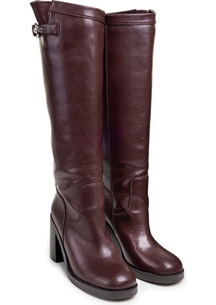 Deri Görünümlü Topuklu Çizme TW6250035021035 modelleri