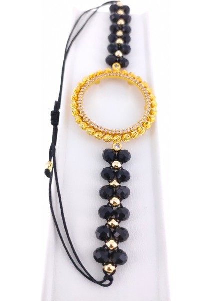 Tam Altın Takmak Için Bileklik Altın Kaplama Çerçeveli Kristal Cam Boncuk modelleri