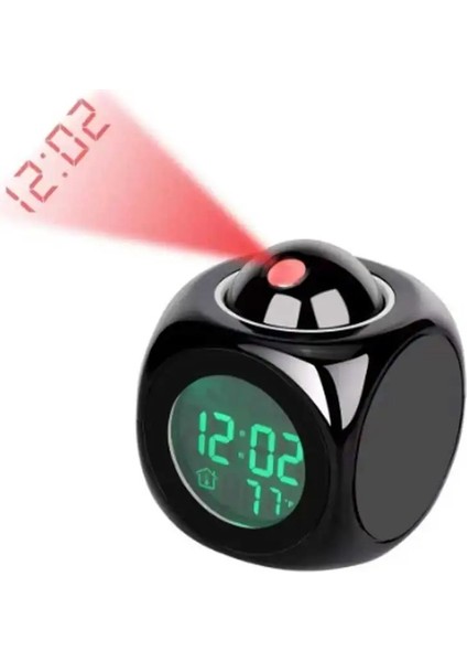 Projeksiyonlu LED Çalar Saat Büyük Kırmızı Zaman Gösterimi, Sıcaklık ve Çoklu Alarm, LCD Ekran