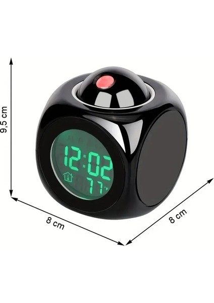 Projeksiyonlu LED Çalar Saat Büyük Kırmızı Zaman Gösterimi, Sıcaklık ve Çoklu Alarm, LCD Ekran fiyatları