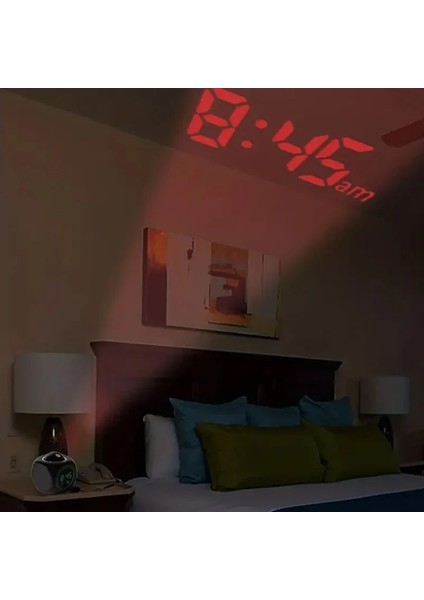 Projeksiyonlu LED Çalar Saat Büyük Kırmızı Zaman Gösterimi, Sıcaklık ve Çoklu Alarm, LCD Ekran fırsatları