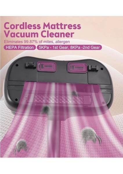 Ahv‑07 Kablosuz Yatak Akar Süpürgesi | 12 v | Uv Sterilizasyonlu Mite Remover | 8000 PA Emiş Gücü fiyatları