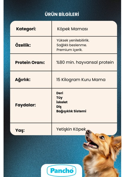 Pancho Kuzu Etli Yetişkin Köpek Maması 15KG fiyatları