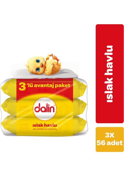 Klasik Islak Havlu 3'lü Paket 168