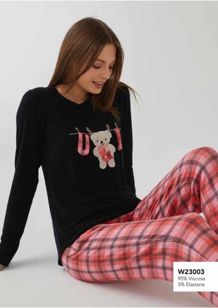 Kadın Uzun Kol Termal Kumaş Kışlık Pijamatakımı