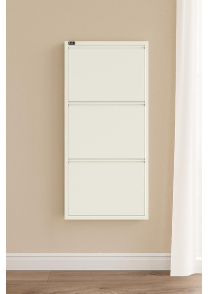 3 Lü Beyaz Metal Ayakkabılık Karlıhome