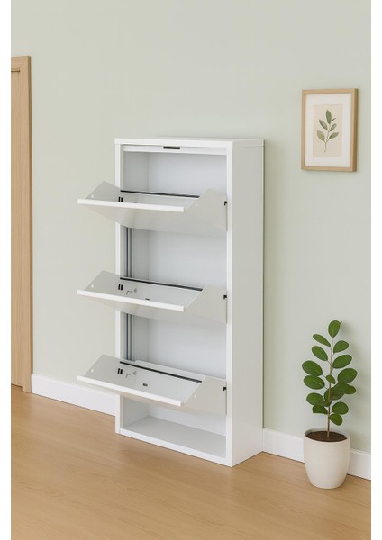 3 Lü Beyaz Metal Ayakkabılık Karlıhome modelleri