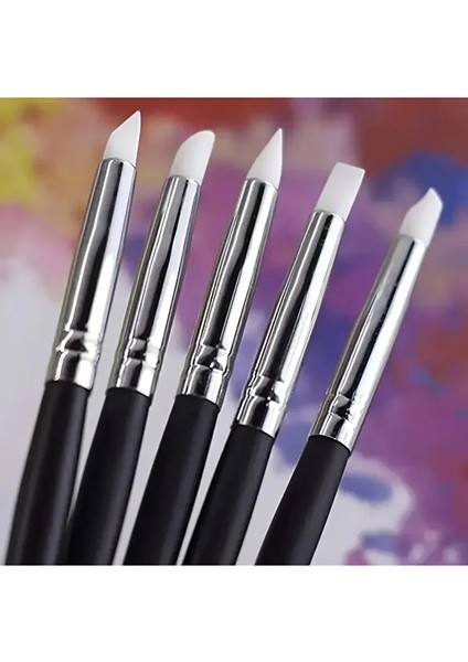 Silikon Kalem, Hobi, Çömlekçilik, Heykeltraş, Kabartma, Tırnak Sanatı-küçük ince uçlu 5Ad