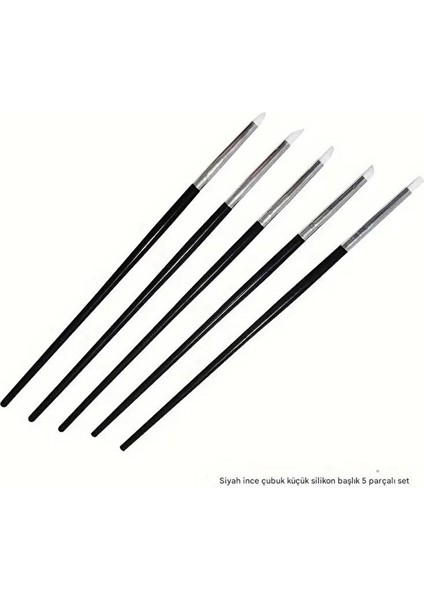 Silikon Kalem, Hobi, Çömlekçilik, Heykeltraş, Kabartma, Tırnak Sanatı-küçük ince uçlu 5Ad