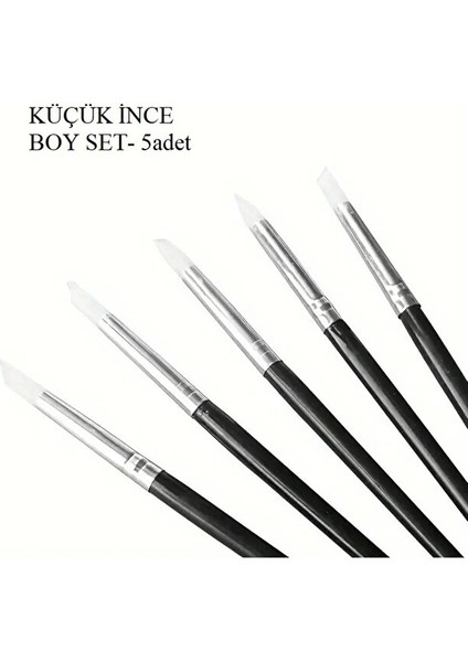 Silikon Kalem, Hobi, Çömlekçilik, Heykeltraş, Kabartma, Tırnak Sanatı-küçük ince uçlu 5Ad