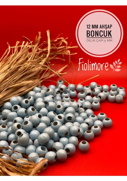 12 mm Ahşap Boncuk (50 gr 87 Adet)Geniş Delik Çapı 5 mm Makrome Çanta Bileklik Takı Tahta Renkli