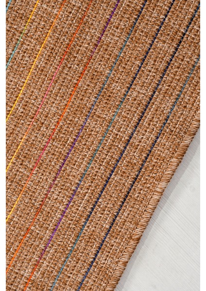 Lucette Jüt Tabanlı Kilim | Hasır Görünümlü, Ince Bukle Halı, Robot Süpürge Uyumlu