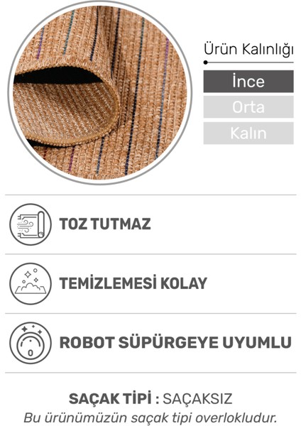 Lucette Jüt Tabanlı Kilim | Hasır Görünümlü, Ince Bukle Halı, Robot Süpürge Uyumlu fiyatları