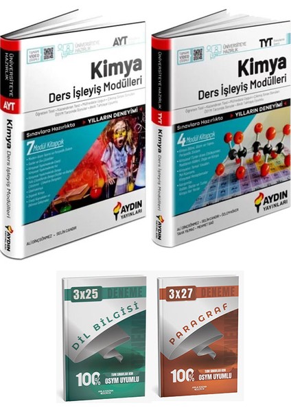 Anla Kazan + Aydın Tyt Ayt Kimya Ders Işleyiş Modülleri Anla Kazan Denemeleri 4 Lü Set fiyatları