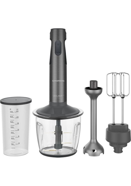 Beyaz Cam Hazneli Çok Fonksiyonlu Çubuk Blender Seti