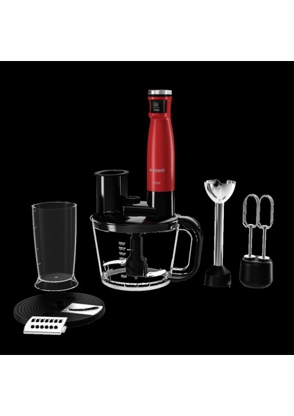 Kırmızı El Blender 6050 K, Güçlü ve Şık Tasarım