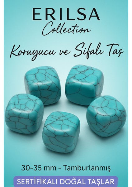 Sertifikalı Tamburlanmış Turkuaz Taşı Kütle – Koruma ve Şifa Taşı
