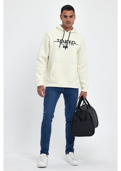 Kapşonlu Rahat Kalıp Içi Polarlı 3 Iplik Tokyo Baskılı Sweatshırt SPR24SW12