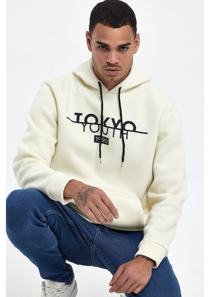 Kapşonlu Rahat Kalıp Içi Polarlı 3 Iplik Tokyo Baskılı Sweatshırt SPR24SW12 fiyatları