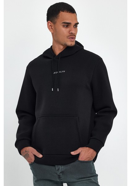 Erkek Kapş.rahat Kalıp Içi Polarlı 3 Iplik Orta Brooklyn Baskılı Sweatshırt SPR24SW13 modelleri