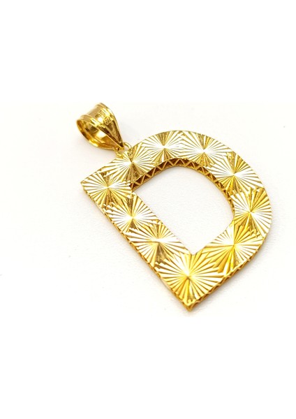 D Harfi Kolye 14 Ayar Altın Hd Videolu modelleri