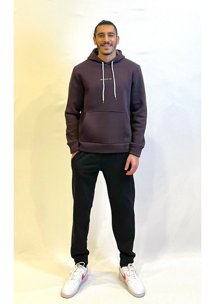 Erkek Kapş.rahat Kalıp Içi Polarlı 3 Iplik Orta Brooklyn Baskılı Sweatshırt SPR24SW13