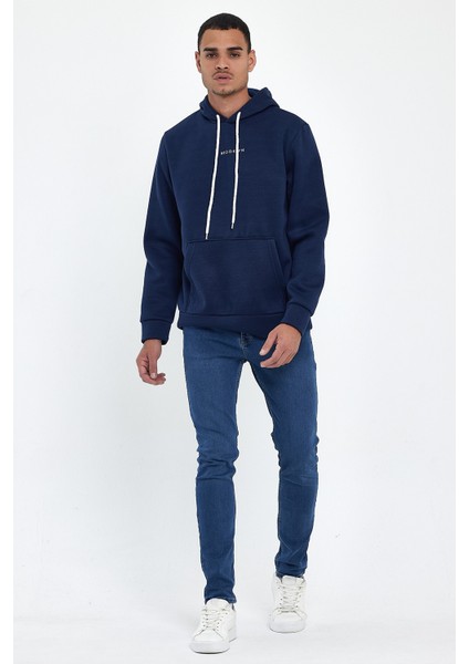 Erkek Kapş.rahat Kalıp Içi Polarlı 3 Iplik Orta Brooklyn Baskılı Sweatshırt SPR24SW13