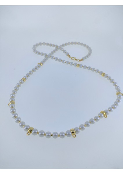 Altın Takmak Için Dokuz Altın Kaplama Aparatlı Incili Kolye 73 cm fırsatları