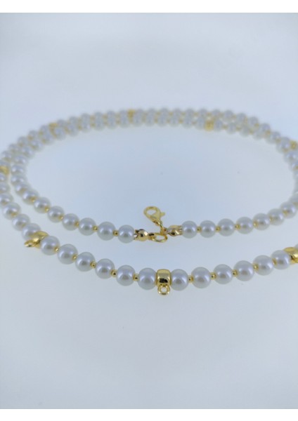 Altın Takmak Için Dokuz Altın Kaplama Aparatlı Incili Kolye 73 cm indirimleri