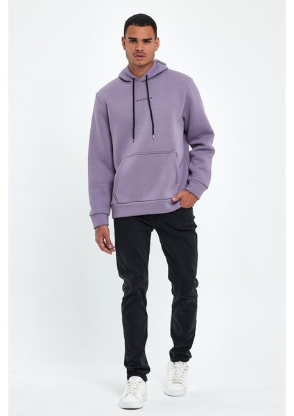 Erkek Kapş.rahat Kalıp Içi Polarlı 3 Iplik Orta Brooklyn Baskılı Sweatshırt SPR24SW13