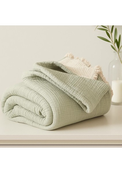 HB&Victory Müslin 6 Katlı %100 Pamuk Yorgan Çağla Yeşili Renk Tek Kişilik 170X260 Cm. fırsatları
