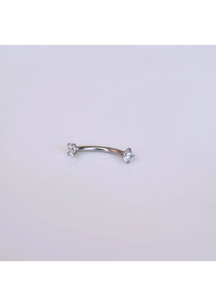Cerrahi Çelik Küçük Taşlı Göbek Piercingi Silver Renk Minimal Ürün