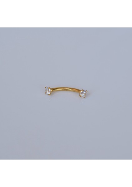 Cerrahi Çelik Küçük Taşlı Göbek Piercingi Gold Renk Minimal Ürün