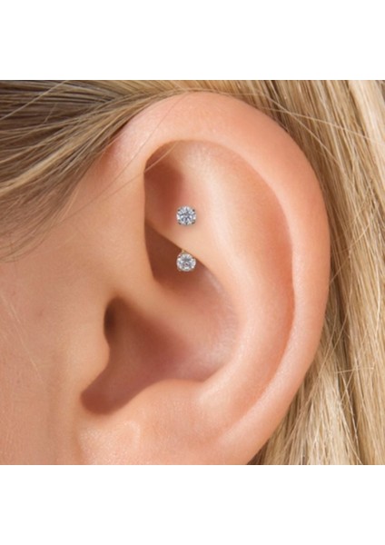 Cerrahi Çelik Küçük Taşlı Göbek Piercingi Gold Renk Minimal Ürün