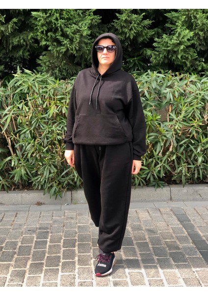 Oversize Kadın Eşofman Takımı Kapüşonlu Sweatshirt ve Pantolon indirimleri