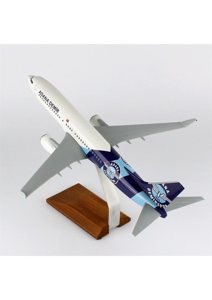 Thy Adana Demir Spor Logolu B737-800 Yolcu Uçağı, 1/100 Ölçek Sergilemeye Hazır Ahşap Standlı Model fiyatları