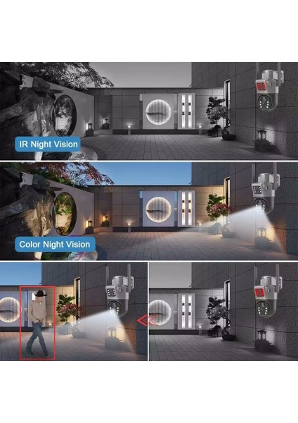 V380 Pro 128GB 735-4G 10MP (5mp+5mp) Dual Lens Ultrahd Güneş Enerjili Akıllı Güvenlik Kamerası modelleri