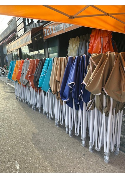 Katlanır Gazebo Çadır 3x3 Su Geçirmez Bahçe Balkon Teras Kamp Çardak Pratik Kurulum