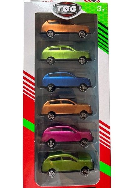 Oyuncak Metal Togg Araba 6 Lı Set - 7 cm Uzunluk