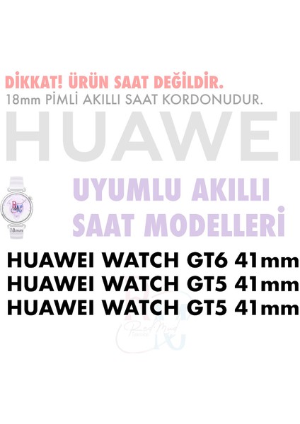 Huawei Watch Gt 6 41 mm ile Uyumlu 18 mm Renk Detaylı Paslanmaz Çelik Saat Kordonu indirimleri