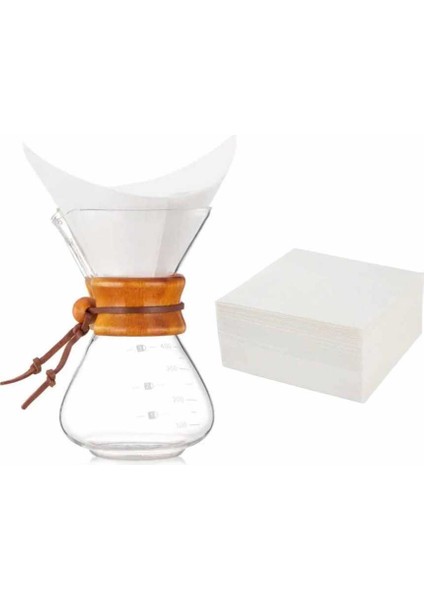 Kahve Filtresi - Kâğıt Cam Kahve Demleme Beyaz (50 adet)