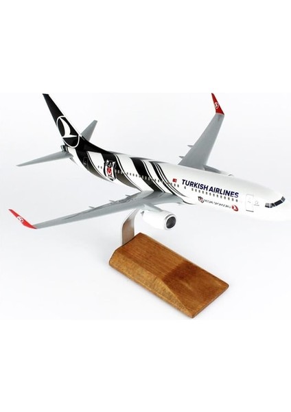 Thy Beşiktaş Logolu B737-800 Yolcu Uçağı, 1/100 Ölçek Sergilemeye Hazır Ahşap Standlı Model fiyatları