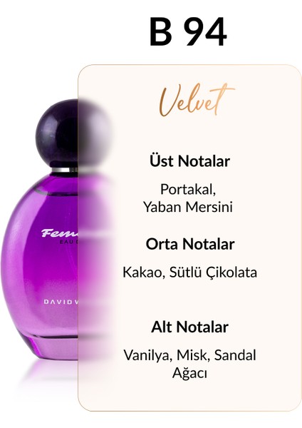 B94 Bristo 100 ml Kadın Parfüm | Velvet-Tatlı fiyatları